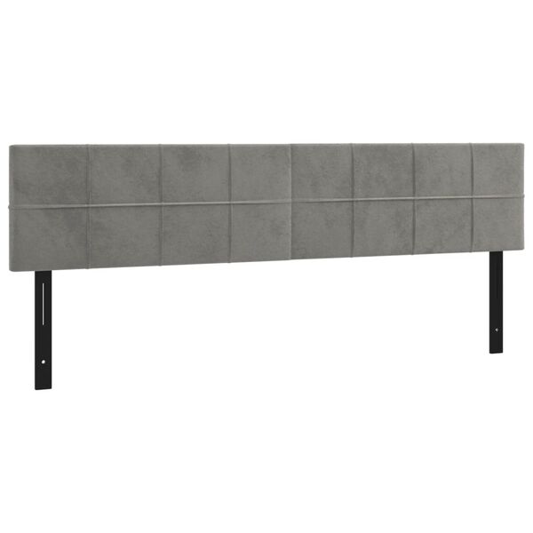 vidaXL Têtes de lit 2 pcs gris clair 80x5x78/88 cm velours