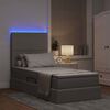 vidaXL Lit avec rangement et LED avec LED Taupe 90 x 190 cm Polyester