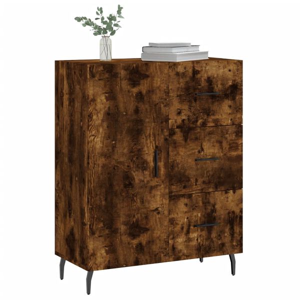 vidaXL Buffet ch&ecirc;ne fum&eacute; 69,5x34x90 cm bois d'ing&eacute;nierie