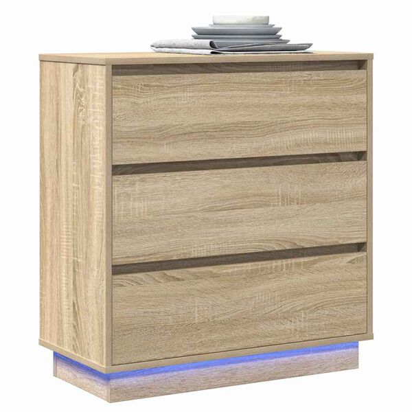vidaXL Cabinet de chevet avec tiroir Chêne Sonoma 71 x 34,5 x 75 cm