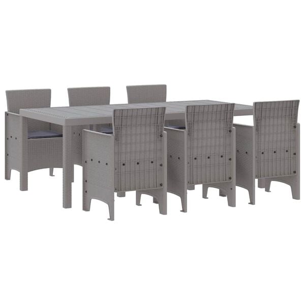 vidaXL Ensemble de salle à manger pour jardin 7 pcs Gris clair