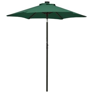 vidaXL Parasol de jardin avec lumi&egrave;res LED vert 200x211 cm aluminium