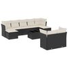 vidaXL Salon de jardin 10 pcs avec coussins noir r&eacute;sine tress&eacute;e