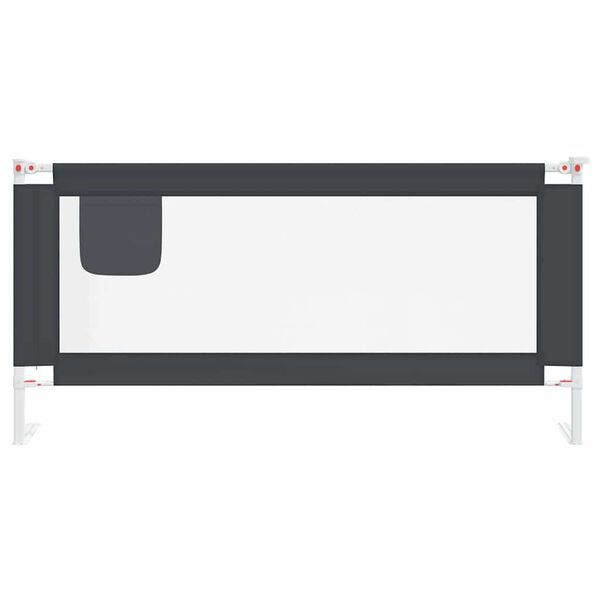 vidaXL Barrière de sécurité de lit d'enfant Gris foncé 190x25 cm Tissu