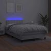 vidaXL Sommier &agrave; lattes de lit matelas LED blanc 120x190 cm similicuir
