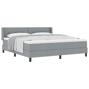 vidaXL Lit &agrave; ressorts avec matelas Gris clair 200 x 180 cm Polyester