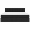 vidaXL Lit avec rangement et LED avec matelas Noir 160 x 200 cm tissu