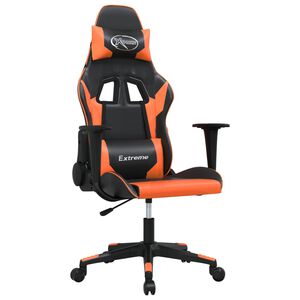 vidaXL Chaise de jeu de massage Noir et orange Similicuir