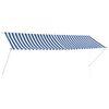 vidaXL Auvent r&eacute;tractable 350x150 cm Bleu et blanc