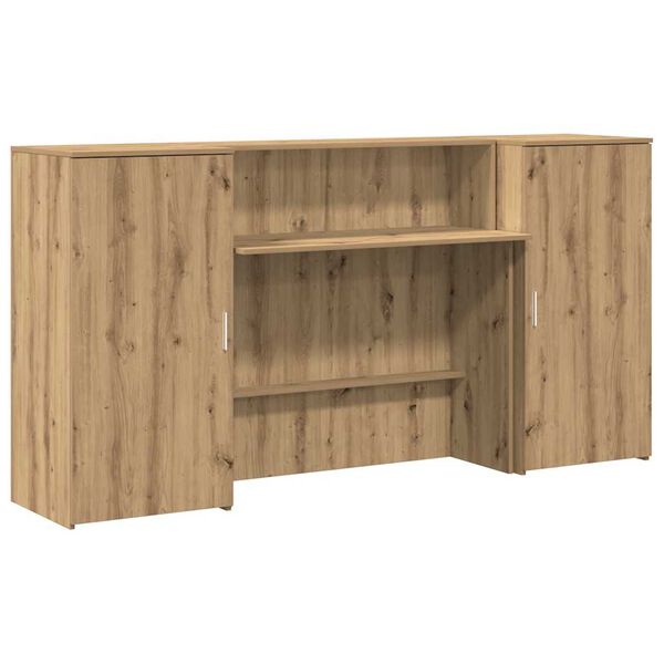 vidaXL Bureau r&eacute;ception ch&ecirc;ne artisanal 200x50x103,5cm bois ing&eacute;nierie