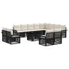 vidaXL Ensemble de canap&eacute; de jardin 13 pc Noir et blanc cr&egrave;me