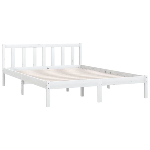 vidaXL Cadre de lit sans matelas blanc bois massif 120x200 cm
