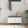 vidaXL Banc d'entr&eacute;e avec coussin avec stockage Blanc 80 x 38 x 46 cm