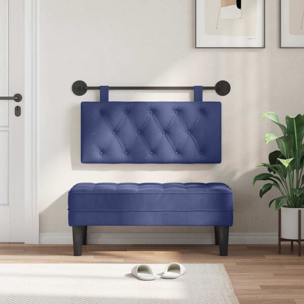 vidaXL T&ecirc;te de lit suspendue Bleu police 90 x 55 x 7 cm Velours