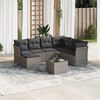 vidaXL Salon de jardin 8 pcs avec coussins gris résine tressée