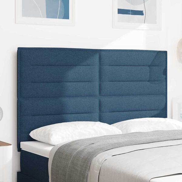 vidaXL T&ecirc;te de lit LED avec des lumi&egrave;res &agrave; LED Bleu 160 cm Polyester