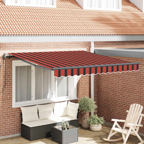 vidaXL Auvent R&eacute;tractable Rouge et Noir 350 x 250 cm