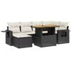vidaXL Salon de jardin 7 pcs avec coussins noir r&eacute;sine tress&eacute;e
