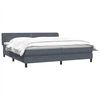 vidaXL Sommier &agrave; lattes de lit et matelas gris fonc&eacute; 200x210cm velours