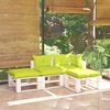 vidaXL Salon palette de jardin 4 pcs avec coussins bois de pin