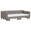 vidaXL Lit de jour avec gigogne et matelas taupe 90x200 cm tissu