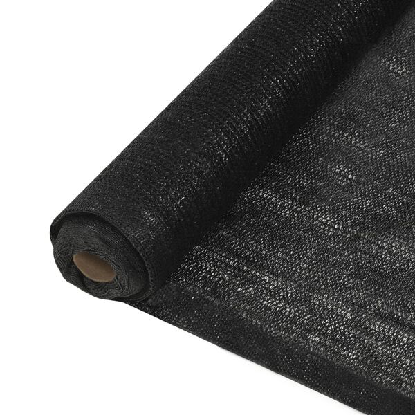 vidaXL Filet brise-vue PEHD 1,5x50 m Noir 150 g/m²