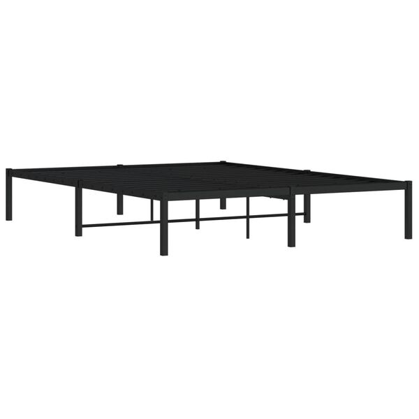 vidaXL Cadre de lit métal sans matelas noir 160x200 cm