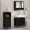 vidaXL Ensemble de mobilier de salle de bain 3 pcs Ch&ecirc;ne noir