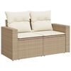vidaXL Salon de jardin avec coussins 7 pcs beige r&eacute;sine tress&eacute;e