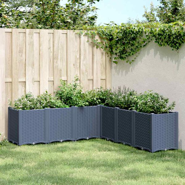 vidaXL Jardini&egrave;re bleu gris 160x160x53 cm PP