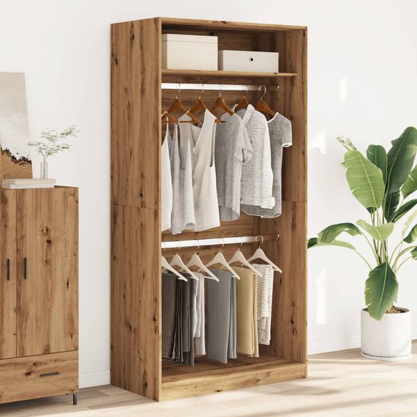 vidaXL Garde-robe ch&ecirc;ne artisanal 100x50x200 cm bois d'ing&eacute;nierie