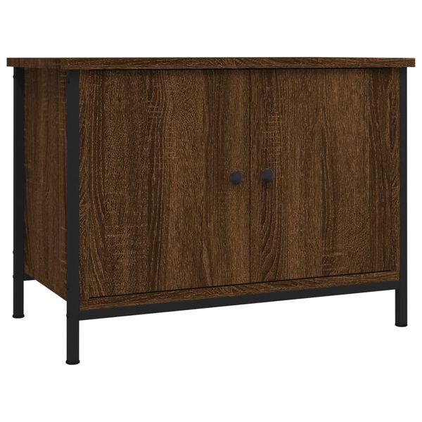 vidaXL Meuble TV avec portes ch&ecirc;ne marron 60x35x45cm bois d'ing&eacute;nierie