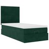 vidaXL Cadre de lit ottoman avec matelas vert fonc&eacute; 90x200 cm velours