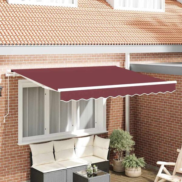 vidaXL Auvent R&eacute;tractable Bordeaux 250 x 200 cm tissu