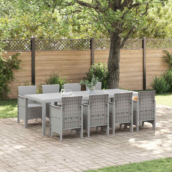 vidaXL Ensemble de salle &agrave; manger pour jardin 9 pcs Blanc