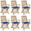 vidaXL Chaises pliables de jardin lot de 6 avec coussins Bois d'acacia