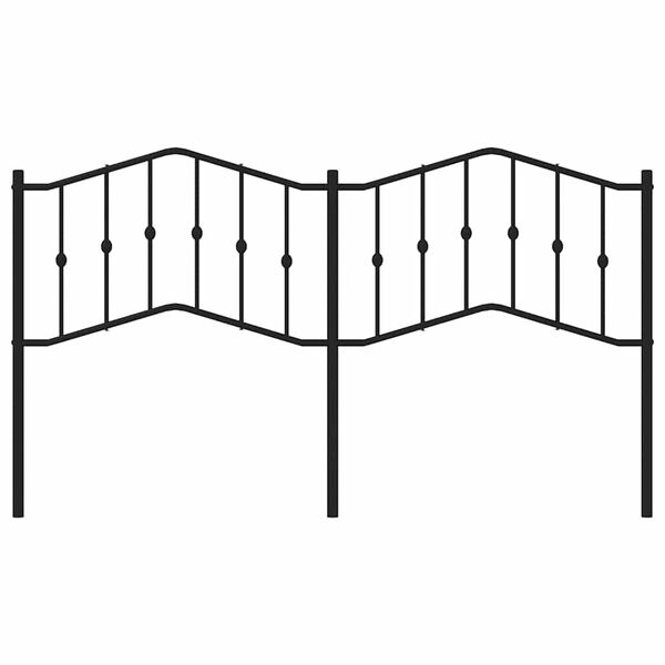 vidaXL T&ecirc;te de lit m&eacute;tal noir 180 cm