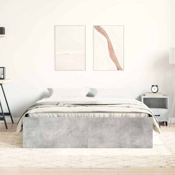 vidaXL Cadre de lit sans matelas gris b&eacute;ton 150x200 cm