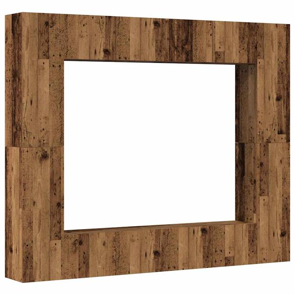 vidaXL Ensemble de meuble TV mural 8 pcs vieux bois bois d'ing&eacute;nierie