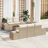 vidaXL Ensemble de canap&eacute; de jardin 6 pcs Beige et cr&egrave;me polyrotin