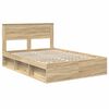 vidaXL Cadre de lit avec matelas Chêne Sonoma 150 x 200 cm Pin massif