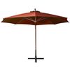 vidaXL Parasol de jardin suspendu avec m&acirc;t terre cuite bois de sapin