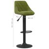 vidaXL Tabouret de bar Vert clair Velours