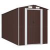 vidaXL Abri de jardin Marron fonc&eacute; 192x440x223 cm M&eacute;tal galvanis&eacute;