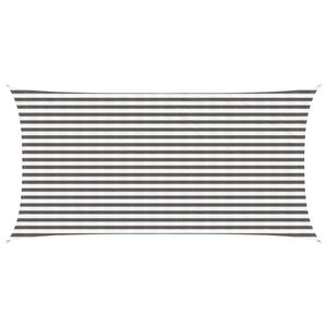 vidaXL Voile d'ombre Gris clair et blanc 2,5 x 5 m HDPE