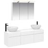 vidaXL Ensemble d'armoire de salle de bain 4 pc Blanc