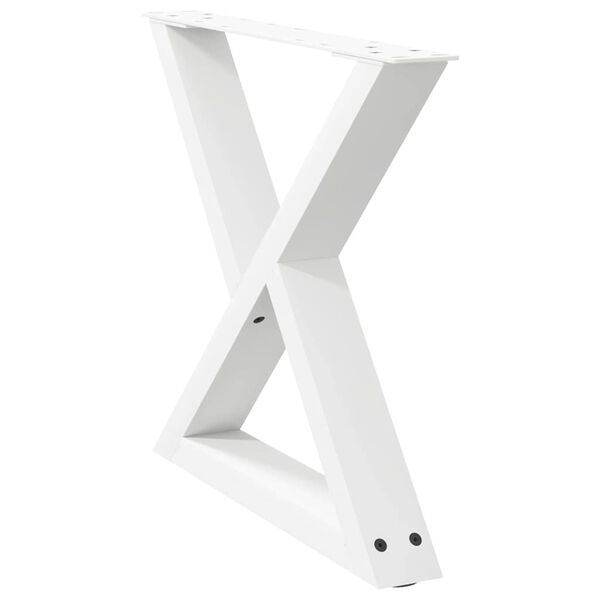vidaXL Pieds de table basse 2 pièces Blanc 50 x (42-43,3) cm Acier