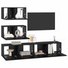 vidaXL Ensemble meuble TV 4 pcs Ch&ecirc;ne noir Bois d'ing&eacute;nierie