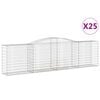 vidaXL Paniers &agrave; gabions arqu&eacute;s 25 pcs 400x50x100/120 cm Fer galvanis&eacute;