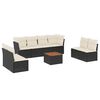 vidaXL Salon de jardin 9 pcs avec coussins noir r&eacute;sine tress&eacute;e